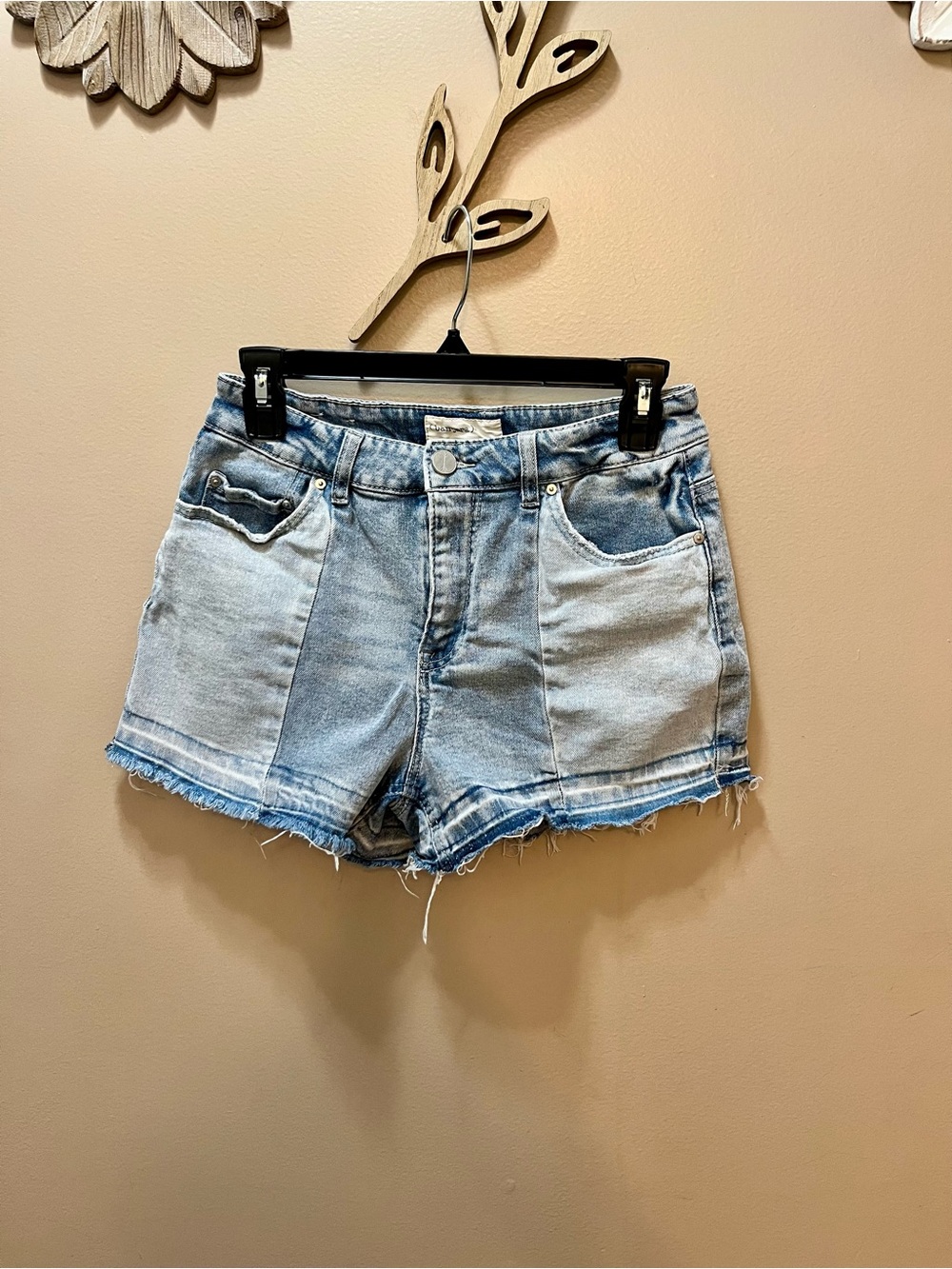 Ban-Jara Two Tone Patchwork Denim Shorts Size Juniors 9